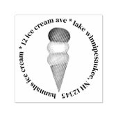 Eenvoudig Ice Cream Cone Business Retouradres Zelfinktende Stempel (Design)