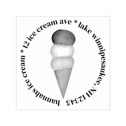 Eenvoudig Ice Cream Cone Business Retouradres Zelfinktende Stempel (Design)