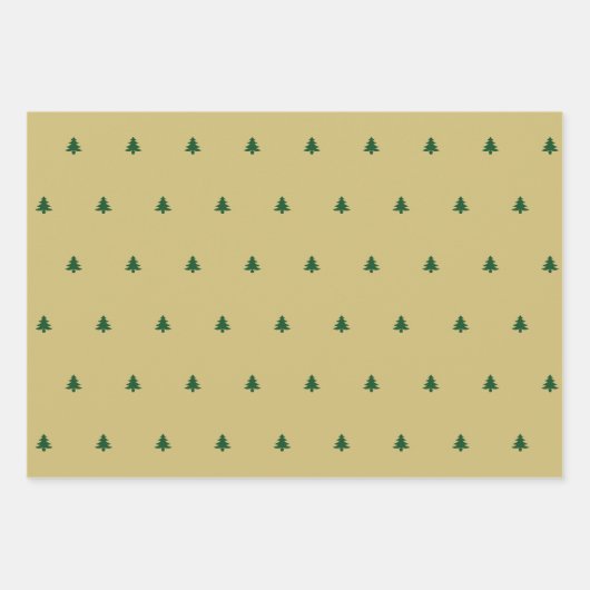 Eenvoudig Iconisch patroon met groene of gouden ke Inpakpapier Vel (Voorkant 2)