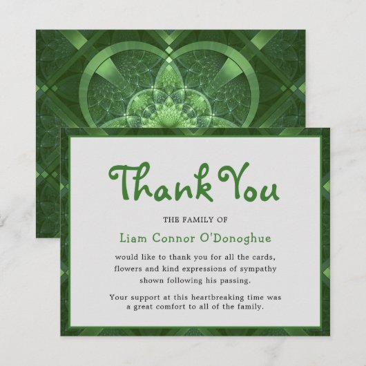 Eenvoudig Iers Groen | Begrafenis Bedankt (Voorkant / Achterkant)