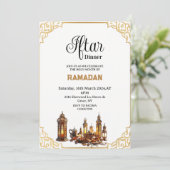 Eenvoudig iftar diner Ramadan 2025 Kaart (Staand voorkant)