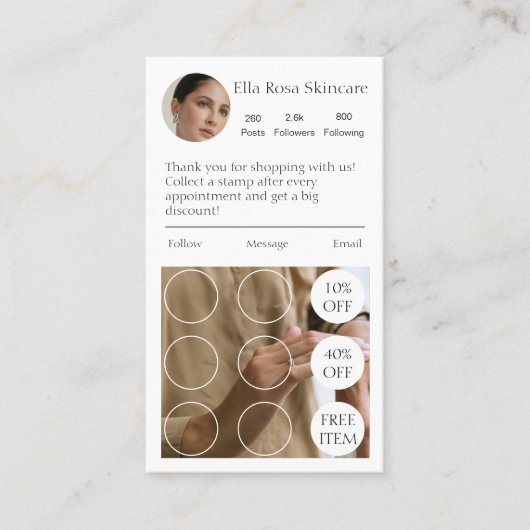 Eenvoudig IG Loyalty Visitekaartje (Voorkant)