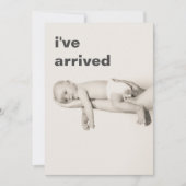 Eenvoudig Ik ben aangekomen Foto Baby Aankondiging (Voorkant)