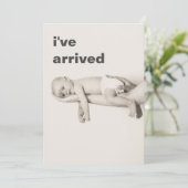 Eenvoudig Ik ben aangekomen Foto Baby Aankondiging (Staand voorkant)