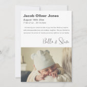 Eenvoudig Ik ben aangekomen Foto Baby Aankondiging (Achterkant)