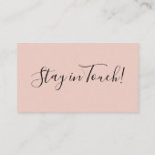 Eenvoudig,  "Ik ben verhuisd" Blush Pink Visitekaartje (Achterkant)