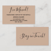 Eenvoudig  Ik ben verhuisd op Toasted Almond Kaart Visitekaartje (Voorkant / Achterkant)