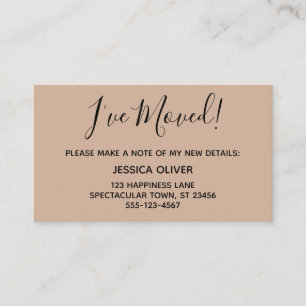 Eenvoudig  Ik ben verhuisd op Toasted Almond Kaart Visitekaartje