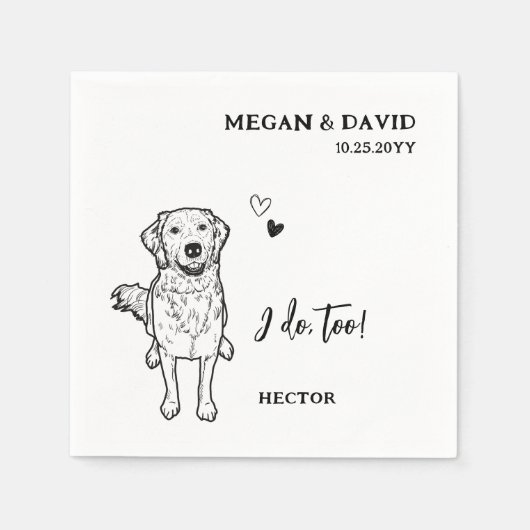 Eenvoudig ik doe ook hond gouden retriever bruilof servet (Voorkant)