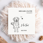 Eenvoudig ik doe ook hond gouden retriever bruilof servet