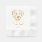 Eenvoudig ik doe te hond hand tekening bruiloft servet (Voorkant)