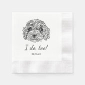 Eenvoudig ik doe te hond hand tekening bruiloft servet (Voorkant)