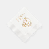 Eenvoudig ik doe te hond hand tekening bruiloft servet (Hoek)