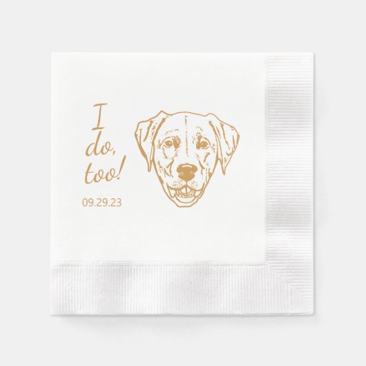 Eenvoudig ik doe te hond hand tekening bruiloft servet (Voorkant)