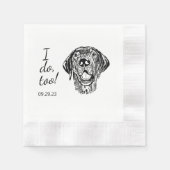 Eenvoudig ik doe te hond hand tekening bruiloft servet (Voorkant)