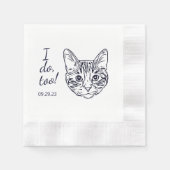 Eenvoudig ik doe te kat hand tekening bruiloft servet (Voorkant)