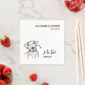 Eenvoudig ik doe te wijzen hond tekening bruiloft servet (Insitu)