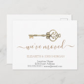 Eenvoudig ik heb Gold Key New Address verplaatst Aankondigingskaart (Voorkant / Achterkant)