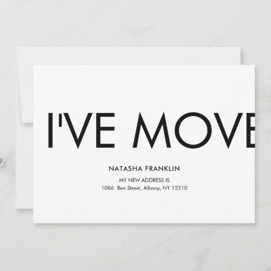 Eenvoudig Ik heb Nieuwe adresaankondiging verplaat (Voorkant)