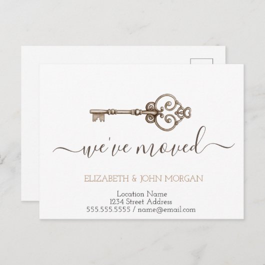 Eenvoudig ik heb zeer belangrijk Nieuw Adres bewog Aankondigingskaart (Voorkant / Achterkant)