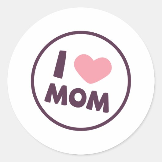 Eenvoudig Ik Hou Mam Moederdag Sticker Seal (Voorkant)