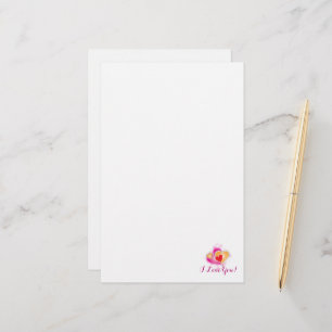 Eenvoudig ik hou van je - roze harten briefpapier