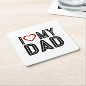 Eenvoudig ik hou van mijn vader Typografie | ONDER Kartonnen Onderzetters (Schuin)