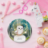 Eenvoudig in de Bossen Uil Verjaardag Papieren Bordje (Feest)