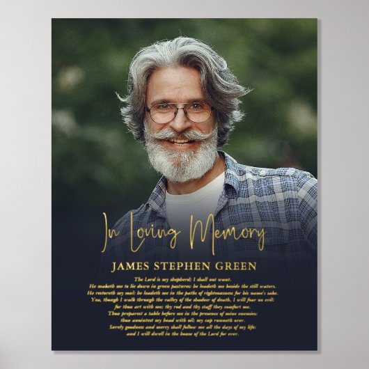 Eenvoudig in het geheugen van Psalm Memorial Foto Folie Afdrukken (Voorkant)