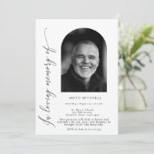 Eenvoudig in liefdevol geheugen begrafenisboog fot kaart (Staand voorkant)