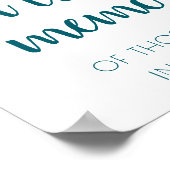 Eenvoudig in liefdevol geheugen | Blauwgroen Aqua Poster (Hoek)