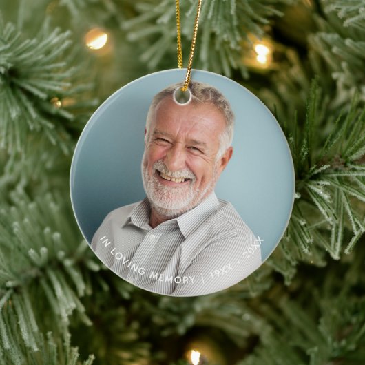 Eenvoudig in liefdevolle geheugen foto aandenken keramisch ornament (Boom)