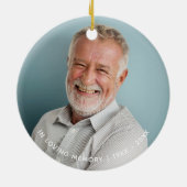 Eenvoudig in liefdevolle geheugen foto aandenken keramisch ornament (Achterkant)