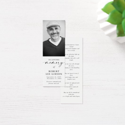 Eenvoudig in liefdevolle herinnering begrafenis Bl Mini Visitekaartjes (Bureau)