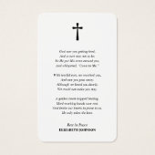 Eenvoudig in liefdevolle herinnering Foto begrafen Visitekaartje (Achterkant)