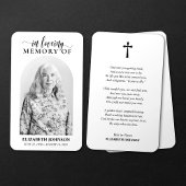 Eenvoudig in liefdevolle herinnering Foto begrafen Visitekaartje