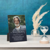 Eenvoudig In Loving Memory Psalm Herdenkingsfoto Fotoplaat (Zijkant)