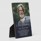 Eenvoudig In Loving Memory Psalm Herdenkingsfoto Fotoplaat (Zijkant)