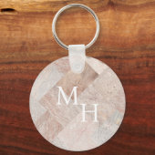 Eenvoudig ingetogen marmer sleutelhanger (Voorkant)