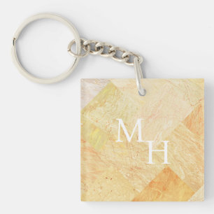 Eenvoudig ingetogen marmer sleutelhanger