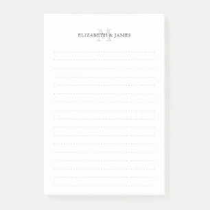 Eenvoudig Initiaal Letter Couple Monogram gedateer Post-it® Notes