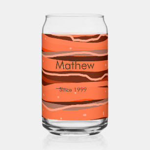 Eenvoudig initiaal Letter Monogram Naam toevoegen  Blikvorm Glas