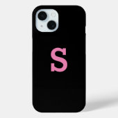 Eenvoudig Initiaal Letter Roze Case-Mate iPhone Case (Achterkant)