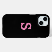 Eenvoudig Initiaal Letter Roze Case-Mate iPhone Case (Achterkant (horizontaal))