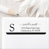 Eenvoudig Initiaal Matig Manuscript Monogram Etike Etiket (Insitu)