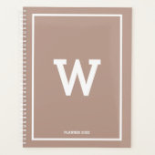 Eenvoudig Initiaal met beige toned Planner (Voorkant)