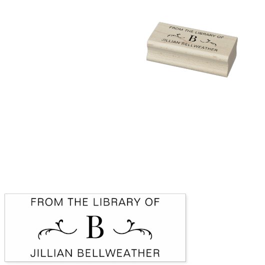 Eenvoudig Initiaal monogram Rubberstempel (Gestempeld)