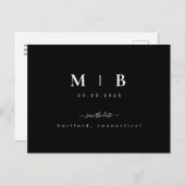 Eenvoudig Initiaal Zwarte bruiloft met wassen Besp Briefkaart (Voorkant / Achterkant)