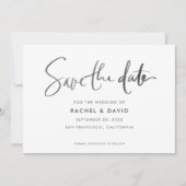 Eenvoudig inktscript Handgeschreven Save the Date- Date (Voorkant)