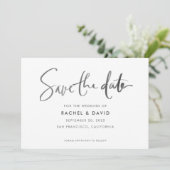 Eenvoudig inktscript Handgeschreven Save the Date- Date (Staand voorkant)